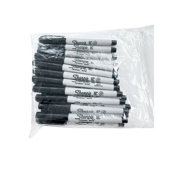 New 20 Count SHARPIE Permanent Markers Ultra Fine Point Black Open Box - Picture 5 of 7